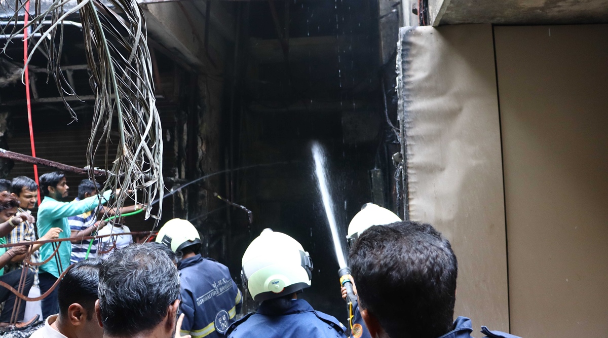 Vishwash Building after the fire. Express