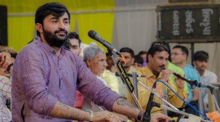 Devayat Khavad is known for his presentation of Gujarati folk literature at concerts. (Facebook/ Devayatbhai Khavad)