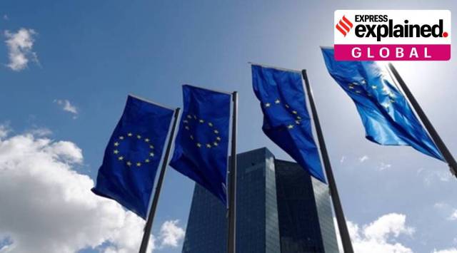EU flags.