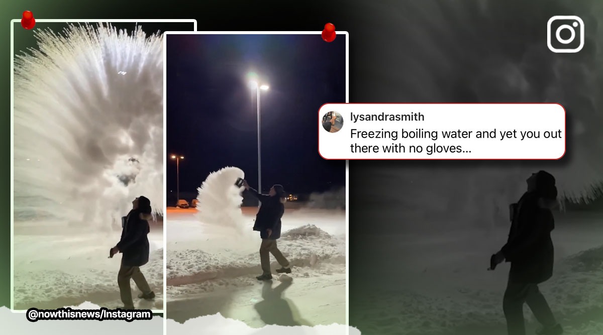 Excitement in the ‘midair’ as boiling water freezes in USA’s Montana