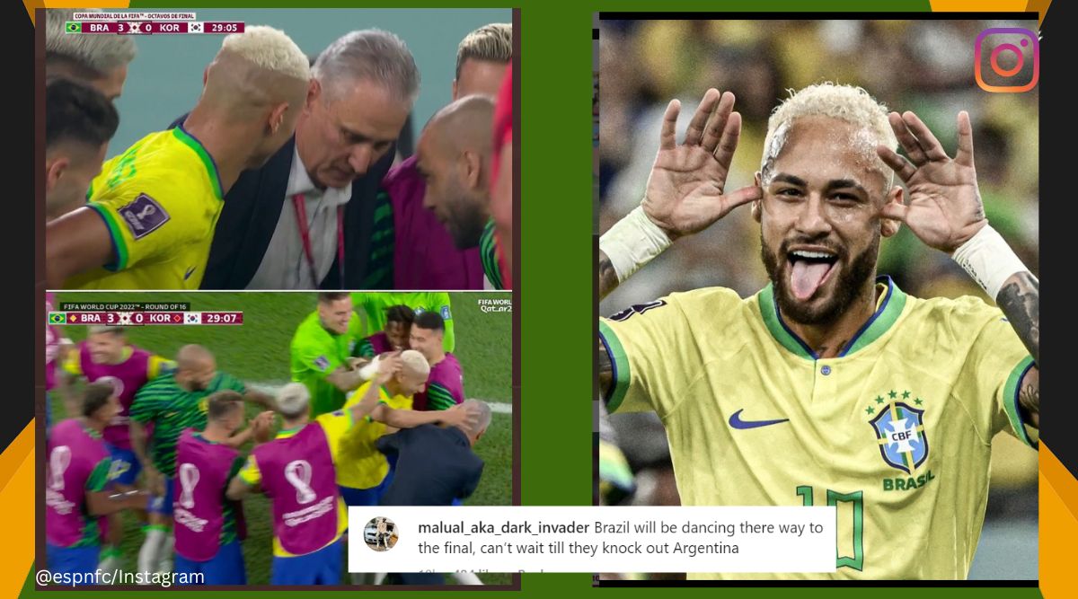 FIFA World Cup: Brazil coach Tite joins Richarlison in 'pigeon dance'  during team's 4-1 rout of South Korea | Trending News,The Indian Express