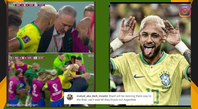 FIFA World Cup 2022, Qatar, Brazil vs South Korea, Brazil coach Tite, Richarlison, Neymnar, Neymar, Richarlison, Rafinha and Vinicius Jr, football, Brazil team dancing, viral, trending, Indian Express