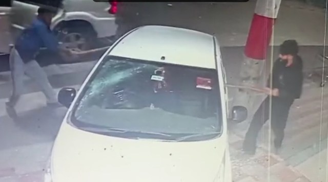 A CCTV grab of the incident