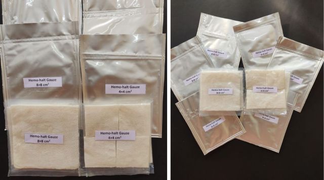 Apart from minimising blood loss before treatment coupled with potential as a sanitary pad with superior absorption, the sterile product has a shelf life of two years. (Express Photo)