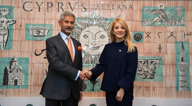 External Affairs Minister S Jaishankar meets Annita Demetriou, Speaker of the House of Representatives of Cyprus, during his visit to Cyprus. (PTI /File Photo)