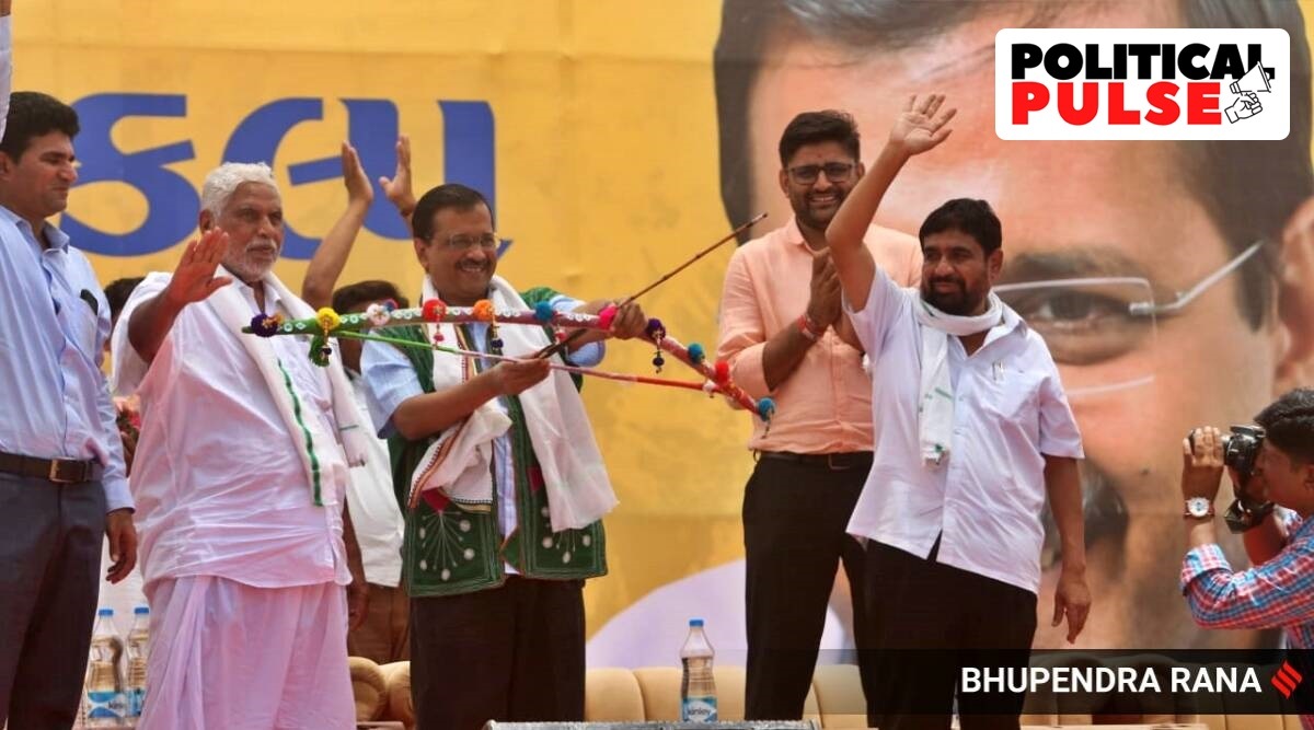  how many seats the AAP wins will be just as important as the vote share it manages to get in Gujarat. (Express Photo)