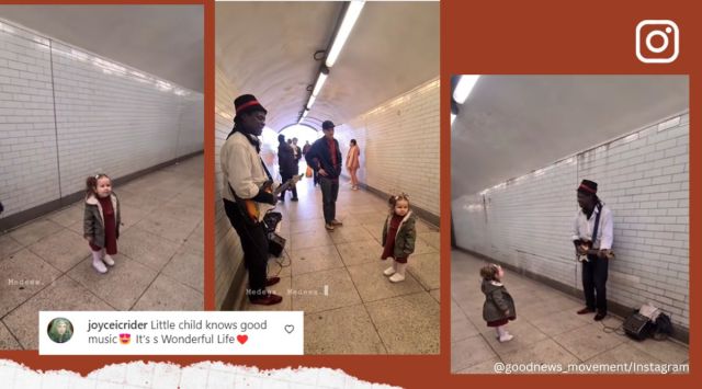 Little girl stands and listens to busker who improvises song for her, What a wonderful world, Louis Armstrong, what a wonderful girl, musician sings for little girl, viral, trending, Indian Express