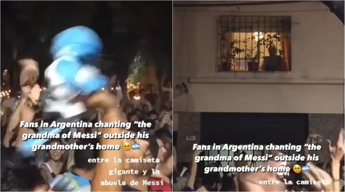 Hinchas argentinos celebran frente a la casa de la abuela de Lionel Messi |  Noticias de futbol