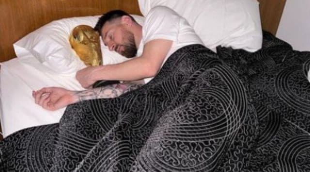 Lionel Messi Poses With The World Cup Trophy In Bed Football News