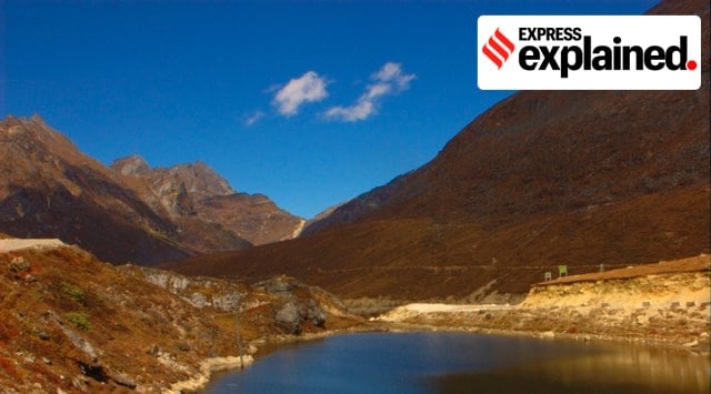 A lake surrounded by mountains at Se La in Tawang district of Arunachal Pradesh.