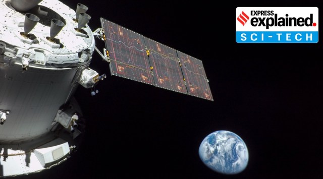 An undated photo provided by NASA of Earth, photographed from the Orion space capsule. The capsule, this time with no astronauts aboard, splashed down on Sunday afternoon after a 26-day journey that took it to the moon and back. (NASA via The New York Times) 