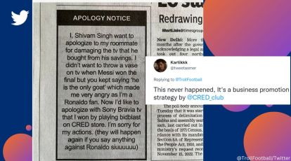 Newspaper apology for 'breaking TV over Messi-Ronaldo rivalry' has a twist  | Trending News,The Indian Express