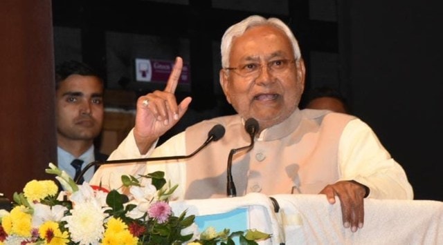 Bihar Chief Minister Nitish Kumar addressing a gathering during the inauguration ceremony of a hospital in Nalanda district on December 12, 2022, on Monday (Image-Twitter/NitishKumar)