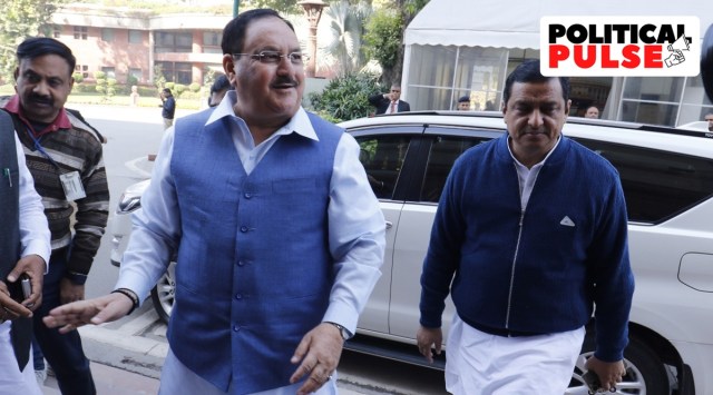 BJP president J P Nadda at Parliament, Friday. (Express Photo by Anil Sharma)