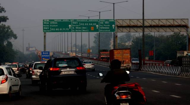 The traffic police have also said that the Sector 18 multilevel parking would be the key parking zone for these parts of Noida on New Year's eve. (Representational image/Express)