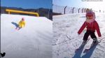 little girl snowboarding, little girl skiing, girl snowboarding, Chinese girl snowboarding, indian express
