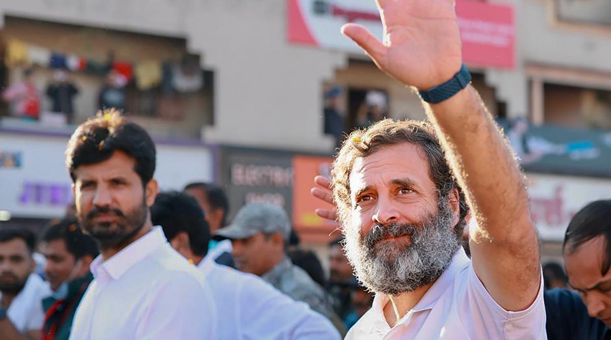 Congress leader Rahul Gandhi with Punjab Congress chief Amrinder Singh Raja Warring during the Bharat Jodo Yatra, in Indore, on Sunday, November 27, 2022. (PTI Photo) 