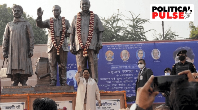 BSP supremo Mayawati pays homage to Babasaheb B.R. Ambedkar on his death anniversary, at party office in Lucknow. (PTI)