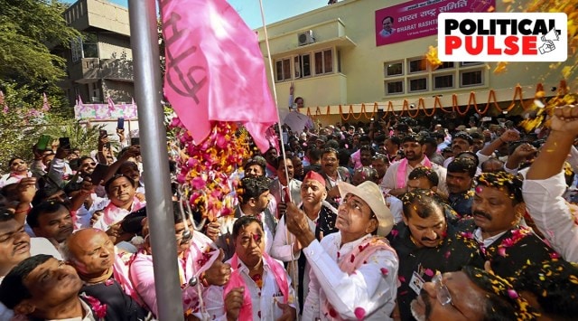 Telangana Chief Minister K Chandrashekhar Rao at the inauguration of the Bharat Rashtra Samithi office, in New Delhi, December 14, 2022. (PTI)