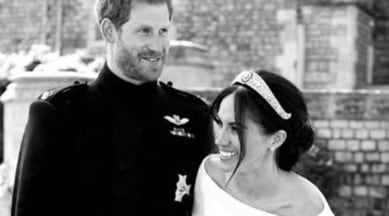 Prince Harry and Meghan Markle, Harry and Meghan, Harry and Meghan Netflix documentary, Meghan Markle news, Meghan Markle wedding dress, Meghan Markle wedding gown, indian express news