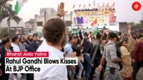 Bharat Jodo Yatra: Rahul Gandhi blows kisses at BJP’s Jhalawar office in Rajasthan
