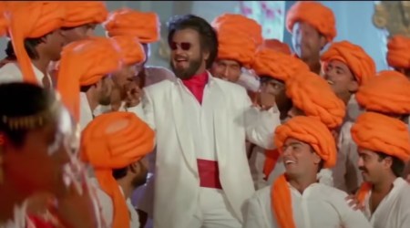 Rajinikanth in the song Ra Ra Ramaiya from Baashha