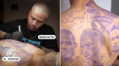 Richarlison gets tattoo of himself, Neymar & Ronaldo on his back