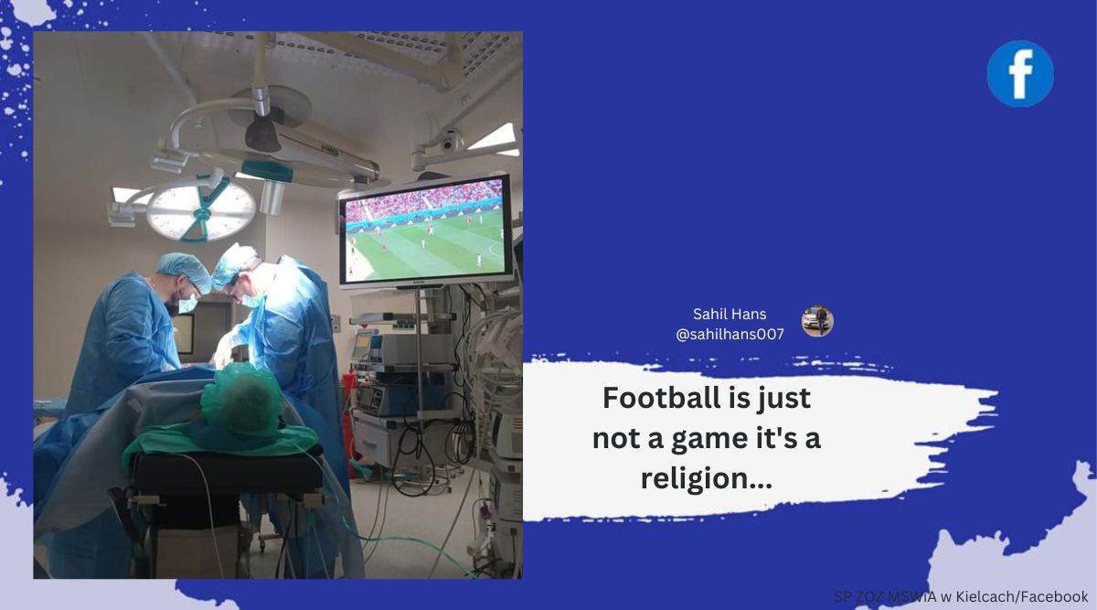 fifa world cup, poland man watches world cup during anesthesia, man watches world cup during operation, world cup, indian express