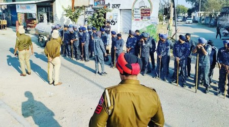 At the protest site in Zira (Express Photo)