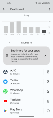 digital wellness timer for apps