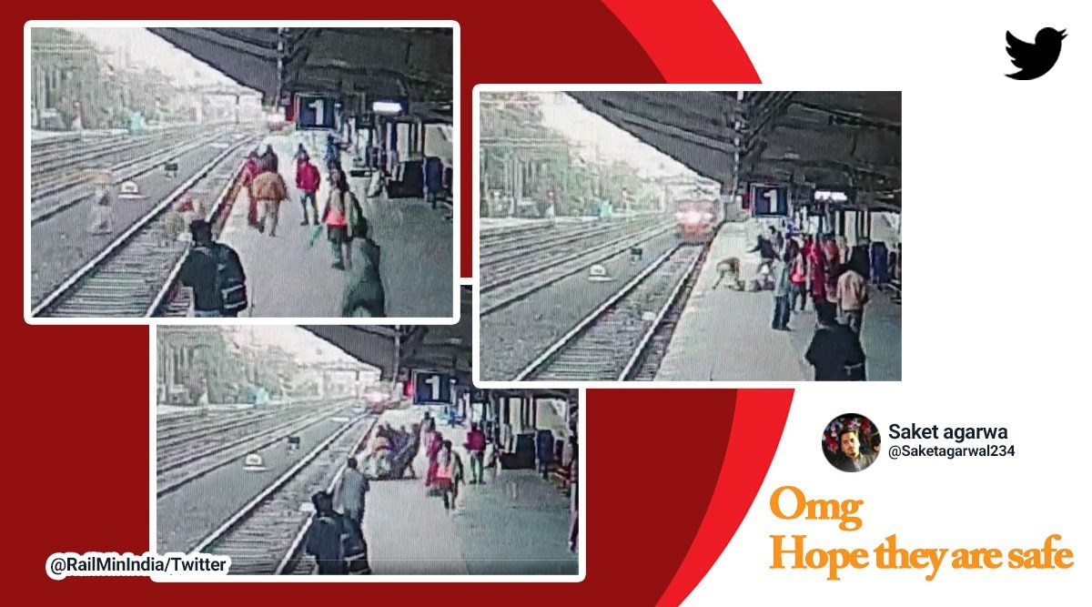 Two elderly women saved from incoming train in the nick of time. Watch ...