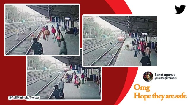 Two elderly women saved from incoming train in the nick of time. Watch ...