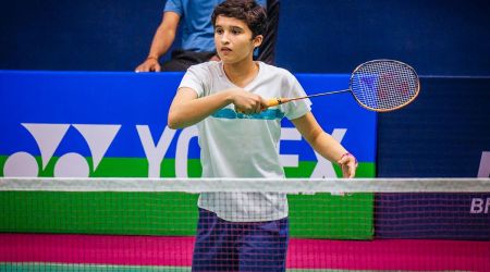 India shuttler Unnati Hooda in action at the Badminton Asia U-17 & U-15 Junior Championships . (Source : PTI)