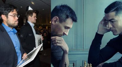 Ronaldo und Messi spielen Schach: die Partie ♟️⚽ Norway Chess: Magnus  Carlsen vs. Hikaru Nakamura 