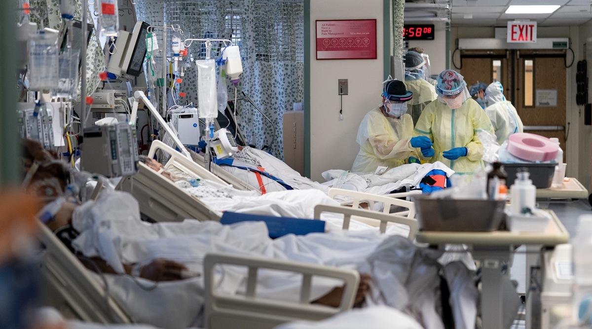 A ward for Covid-19 patients at Elmhurst Hospital in Queens on May 8, 2020. Doctors are exasperated by the persistence of false and misleading claims about the coronavirus. (Erin Schaff/The New York Times)