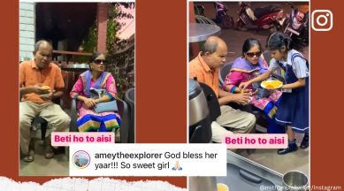 Little girl helping blind parents, visually impaired, Instagram, Mumbai, couple, parents, children, kids, bond, viral, trending, Indian Express