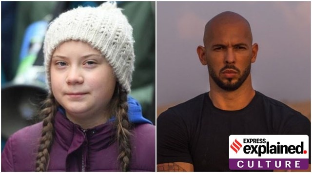 Greta Thunberg (left) and Andrew Tate