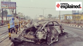 The wreckage of the car involved in the accident.