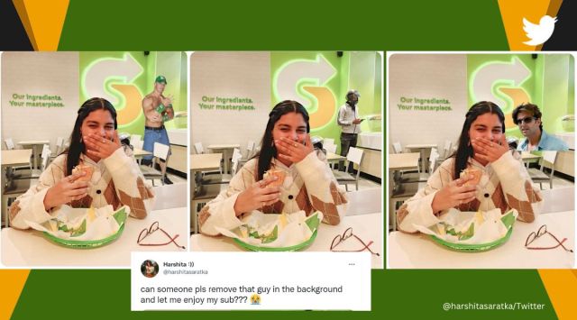 Woman’s request for removing man who photobombed her turns into hilarious meme fest, Subway, Harshita, photobomb, Twitter, memes, viral, trending, Indian Express