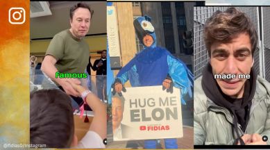 YouTuber following Elon Musk for a hug, Fidias Panayiotou, YouTube, Cyprus, FIFA World Cup final 2022, kids meet Elon Musk, hug, Twitter, SpaceX, Tesla, viral, trending, Indian Express