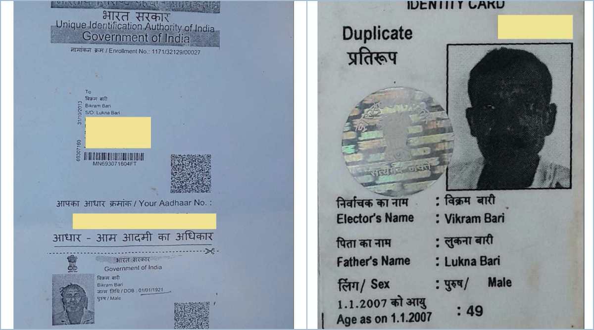 Vikram Bari: 101 years of age as per his Aadhaar card, but 64 as per his Voter ID card.