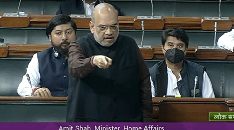 Union Home Minister Amit Shah speaks in Lok Sabha on December 21. (Screenshot/Sansad TV/YouTube)