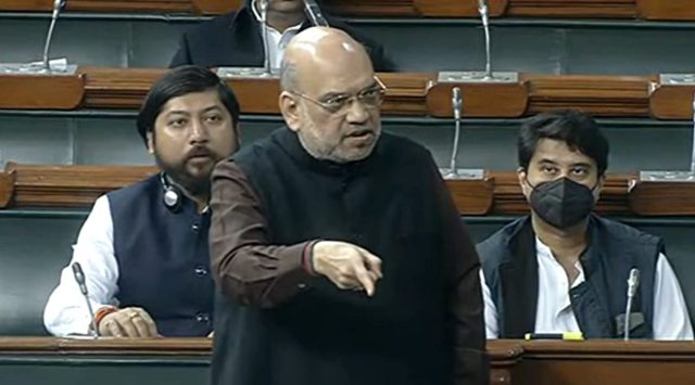 Union Home Minister Amit Shah responds to Congress MP Gaurav Gogoi in Lok Sabha on December 21. (Sansad TV/YouTube)