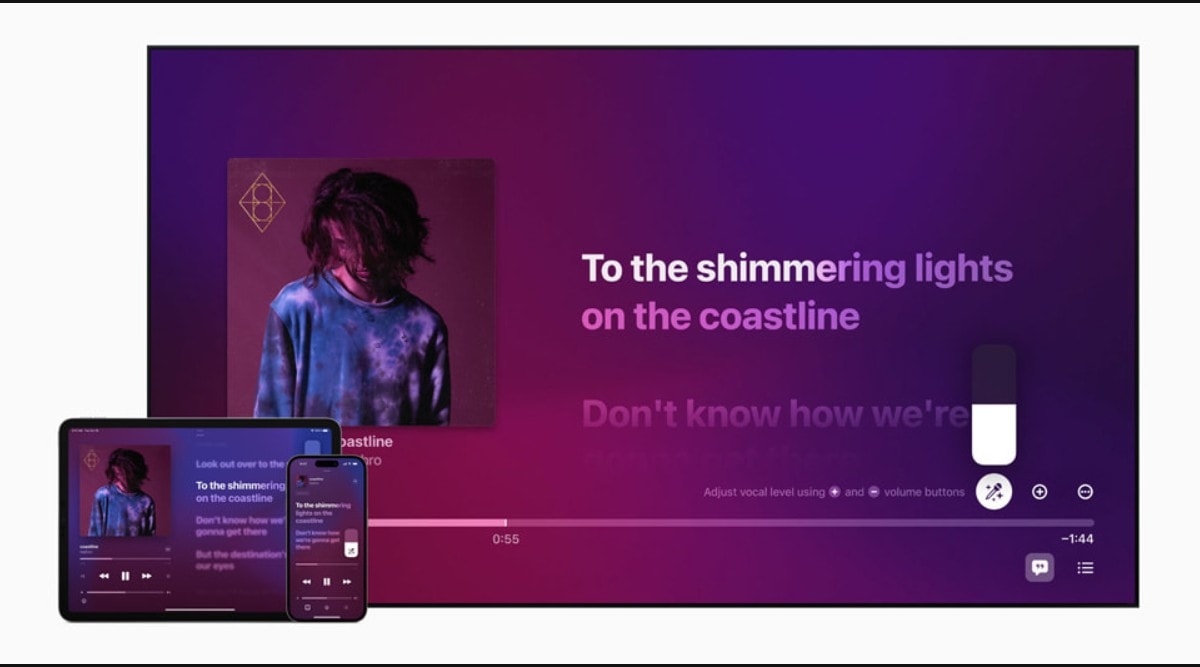 Apple Music Sing feature will be available on iPhone, iPad, and Apple TV 4K.