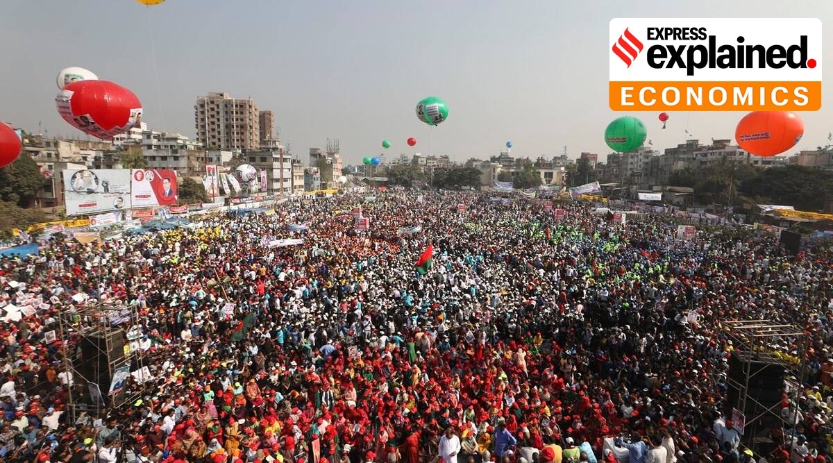 Bangladesh National Party (BNP) supporters shout slogans during a rally in Dhaka, Bangladesh, Dec. 10, 2022. (AP/PTI)