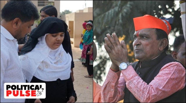 Godhra MLA Chandrasinh Raulji has been sticking to the BJP's strategy -- not to bring up the Bilkis Bano case. (Express Photos by Bhupendra Rana and Nirmal Harindran)