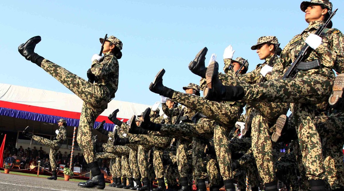 Women BSF Jawans at the raising day parade. (Express Archive)