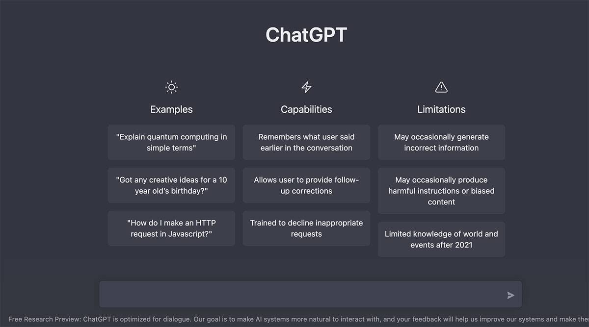 ChatGPT is an AI-powered chatbot that can offer human -like natural responses (Image credit: OpenAI / ChatGPT)