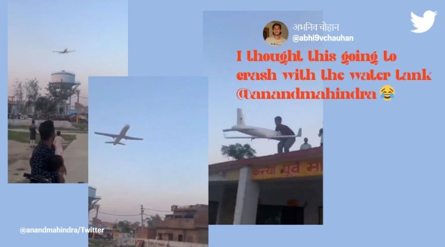 Anand Mahindra, Anand Mahindra tweets, Anand Mahindra Monday motivation, Fake airplane viral video, fake airplane looks like it's about to crash, deceptive funny videos India, indian express
