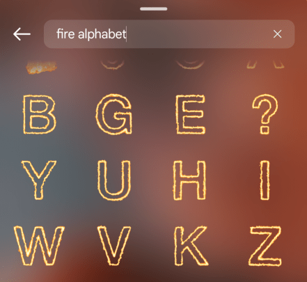 fire alphabet